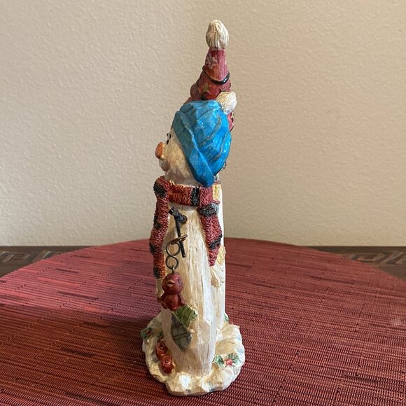 Lovable Snow Couple Holding a Birdhouse & Bird - Picture 2 of 11